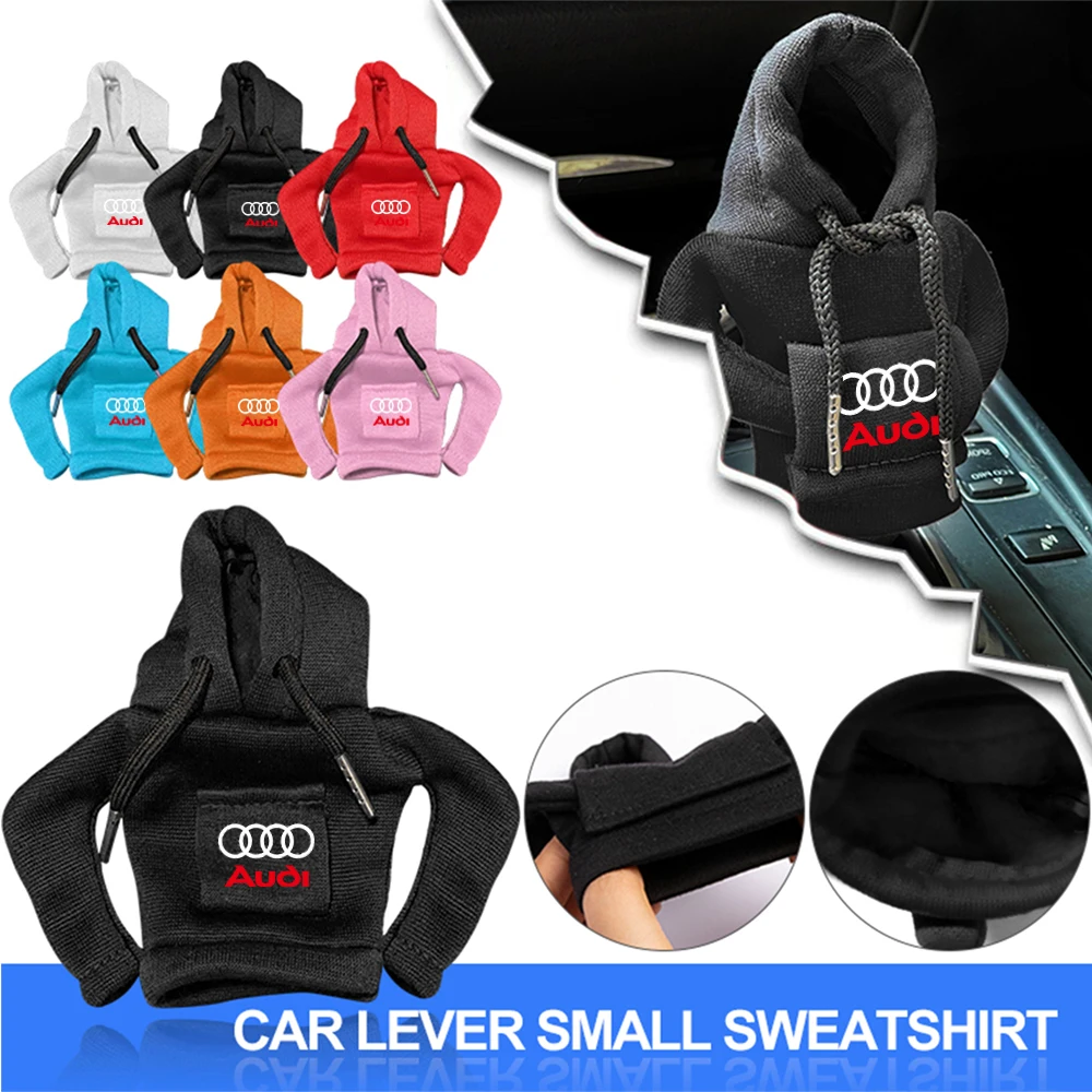 Car Gear Shift Knob Cover Sweatshirt Auto Gear Lever Decorative For Audi A4 TT A6 A3 A8 Q3 Q5 Q7 Q8 A1 A3 8P 8V Car Accessories