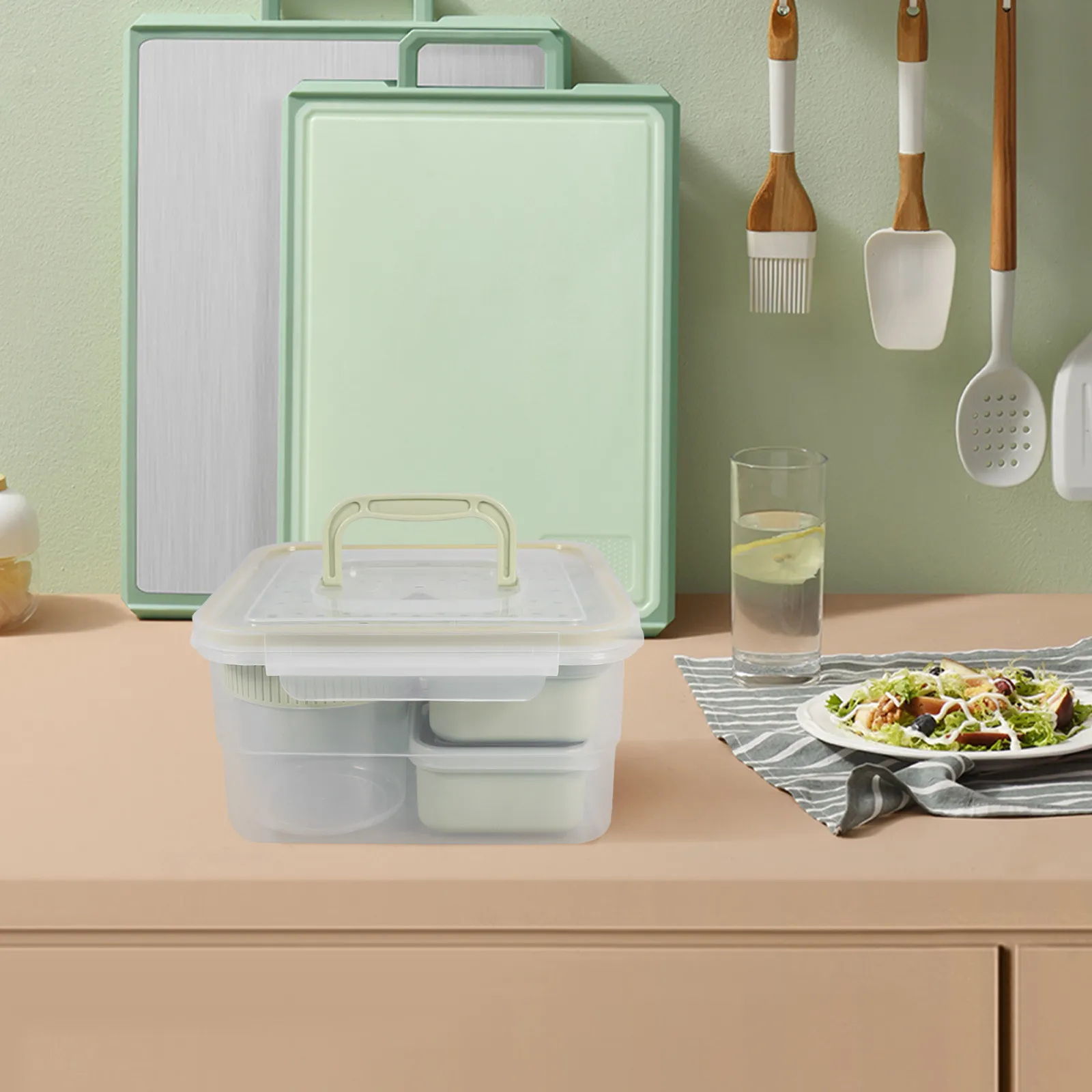 

1Set Divided Baby Food Containers Safe Bpa-Free Food Storage Box Compact Portable Freshness Keeper for Infant Meals Fruit