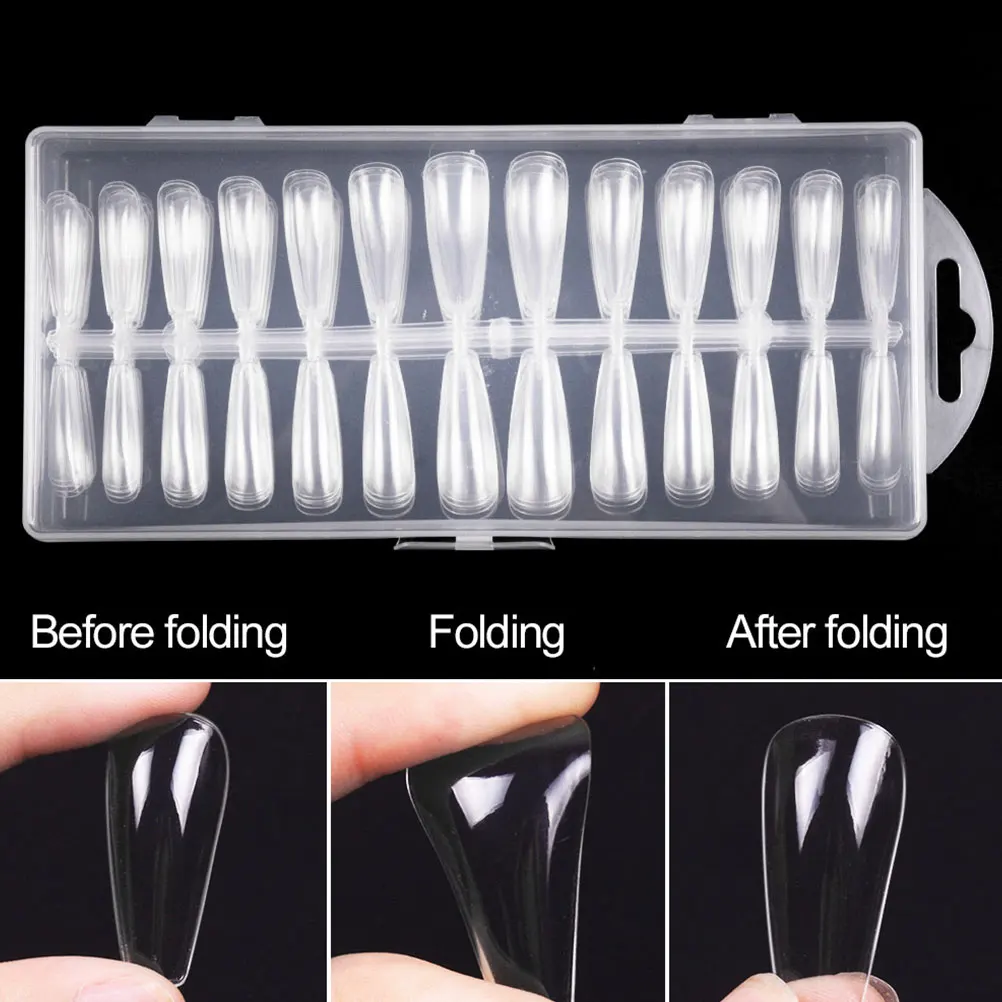 

1 комплект, прозрачные накладные ногти, тон кожи, длинные балетные трапециевидные прочные натуральные отделки, дизайн ногтей «сделай сам», для женщин, маникюр