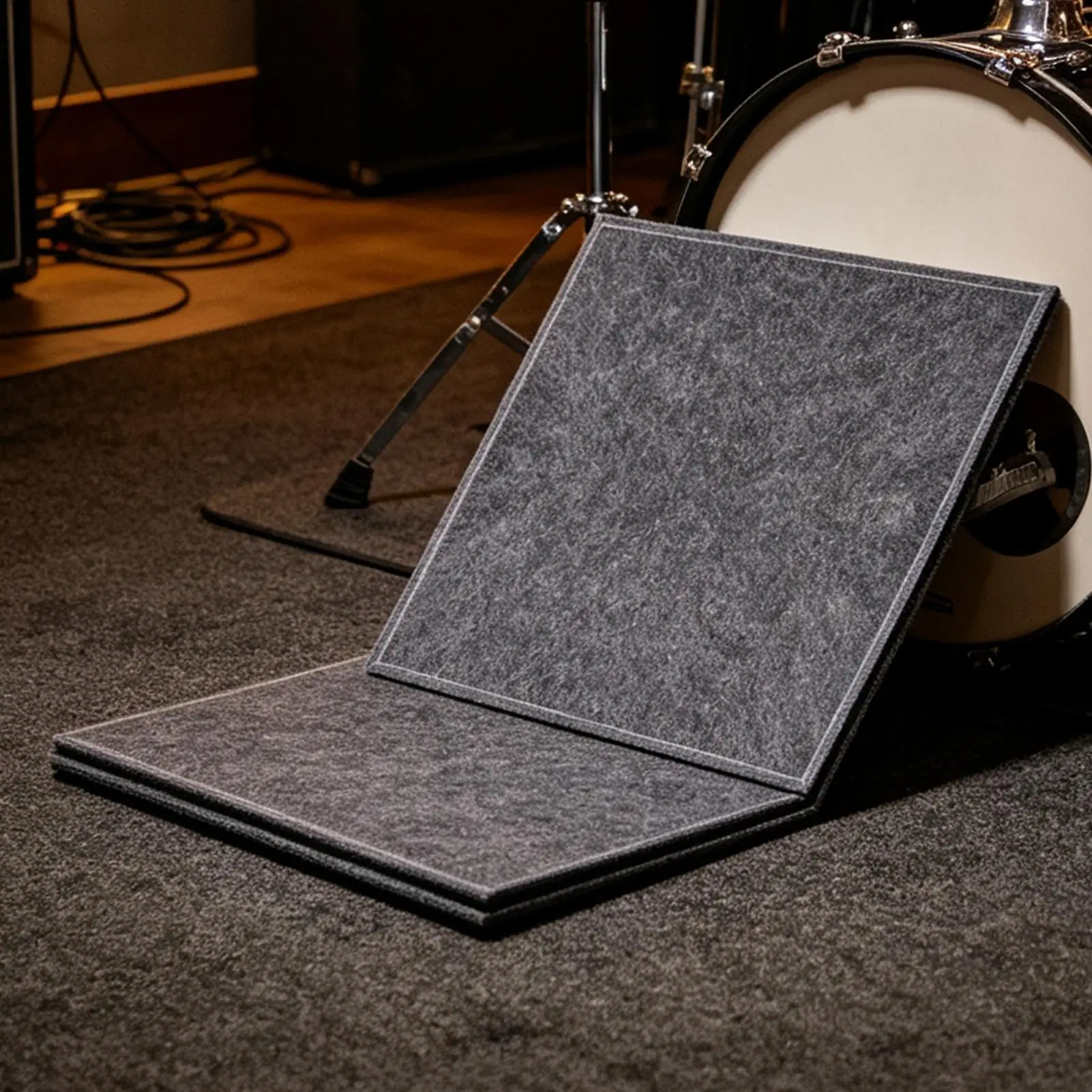 Soundproof Wall Panels High Density Felt Noise Cancelling Sound Absorbing Wall Decor Tiles For Home Bedroom Living Room Hotel