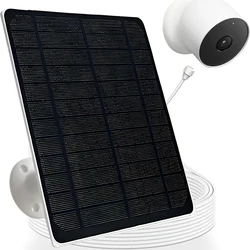 6W 5V Solar Panel Charger IP66 Waterproof Solar Charger For Google Nest Cam Outdoor Indoor and 2nd Generation (Battery Version)