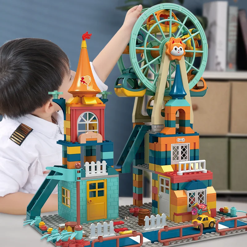 

Marble Run Architecture Castle Building Blocks Car Action Figures Friends Children Educational Toys for Boys Christmas Gifts