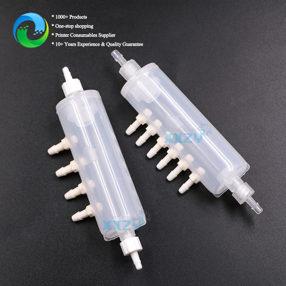 White Shunt Printer Ink Circulation Splitter Filter Buffer Bottle for UV Machine Eco Solvent Printer