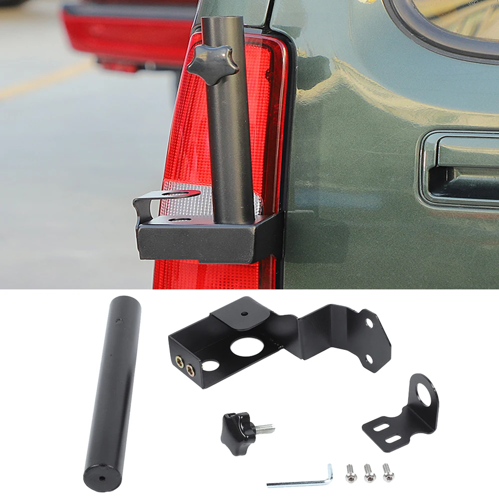 Car Spare Tire Antenna Bracket Tailgate Flagpole Bracket Holder Flag Pole Stand for Suzuki Jimny 2007-2017 Exterior Accessories