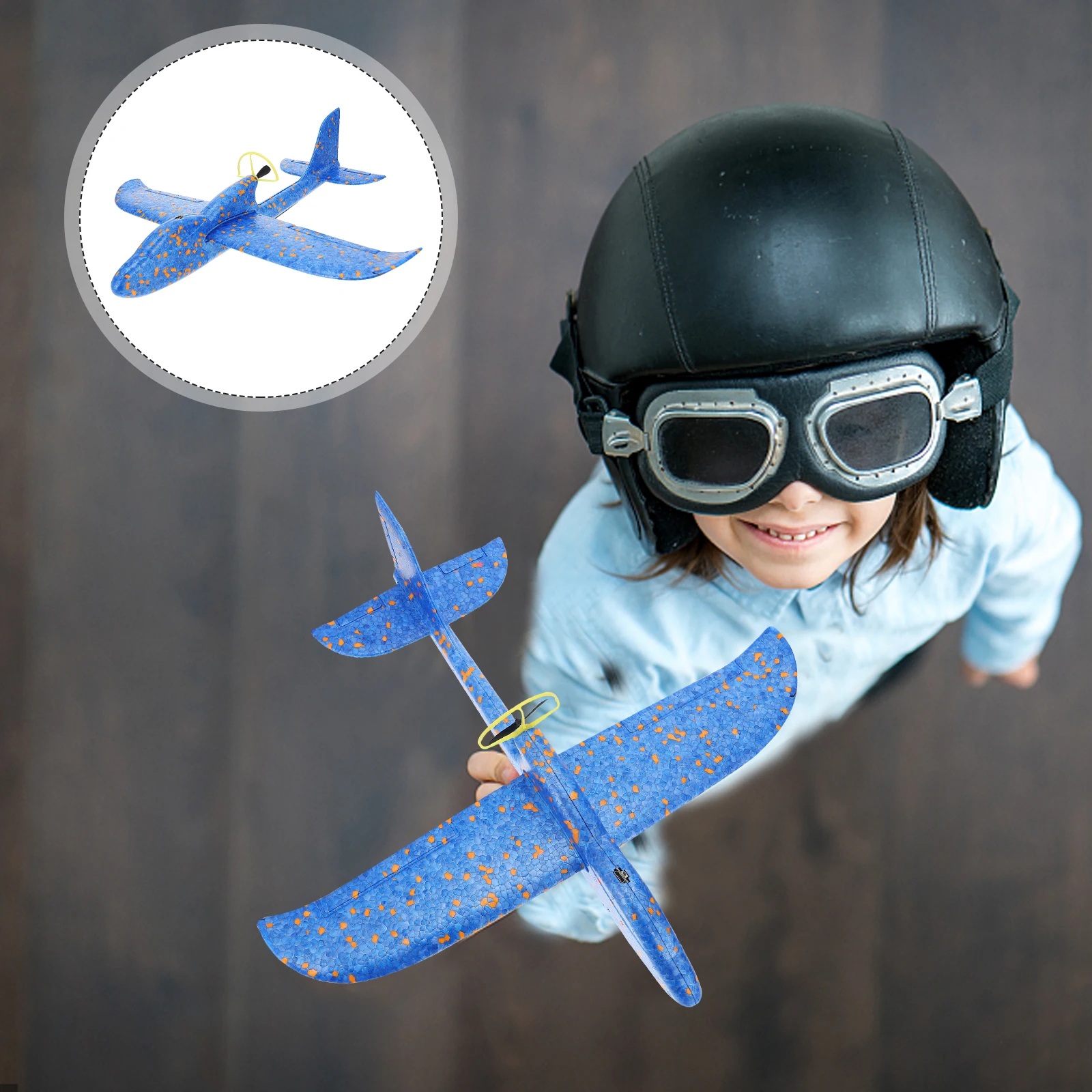 

1pc Glowing Rotary Airplane Toy Rechargeable Light Aircraft Model Outdoor Plaything for Kids Lightweight Easy Flying Smooth