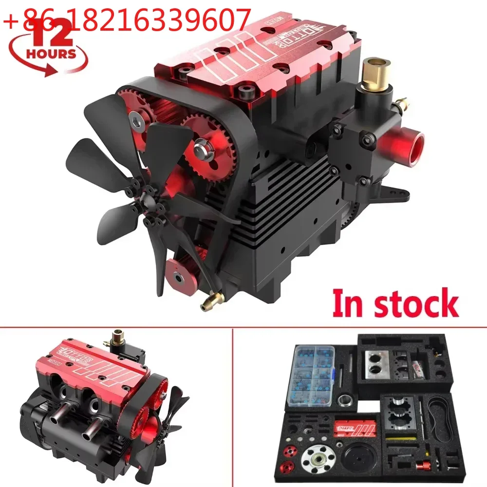 Kit de Motor TAO FS-L200AC, Modelo de Motor de 7cc, 2 Cilindros en Línea, 4 Tiempos, Refrigerado por Aire, Motor Nitro - Versión TOYAN & OTTO MOTOR