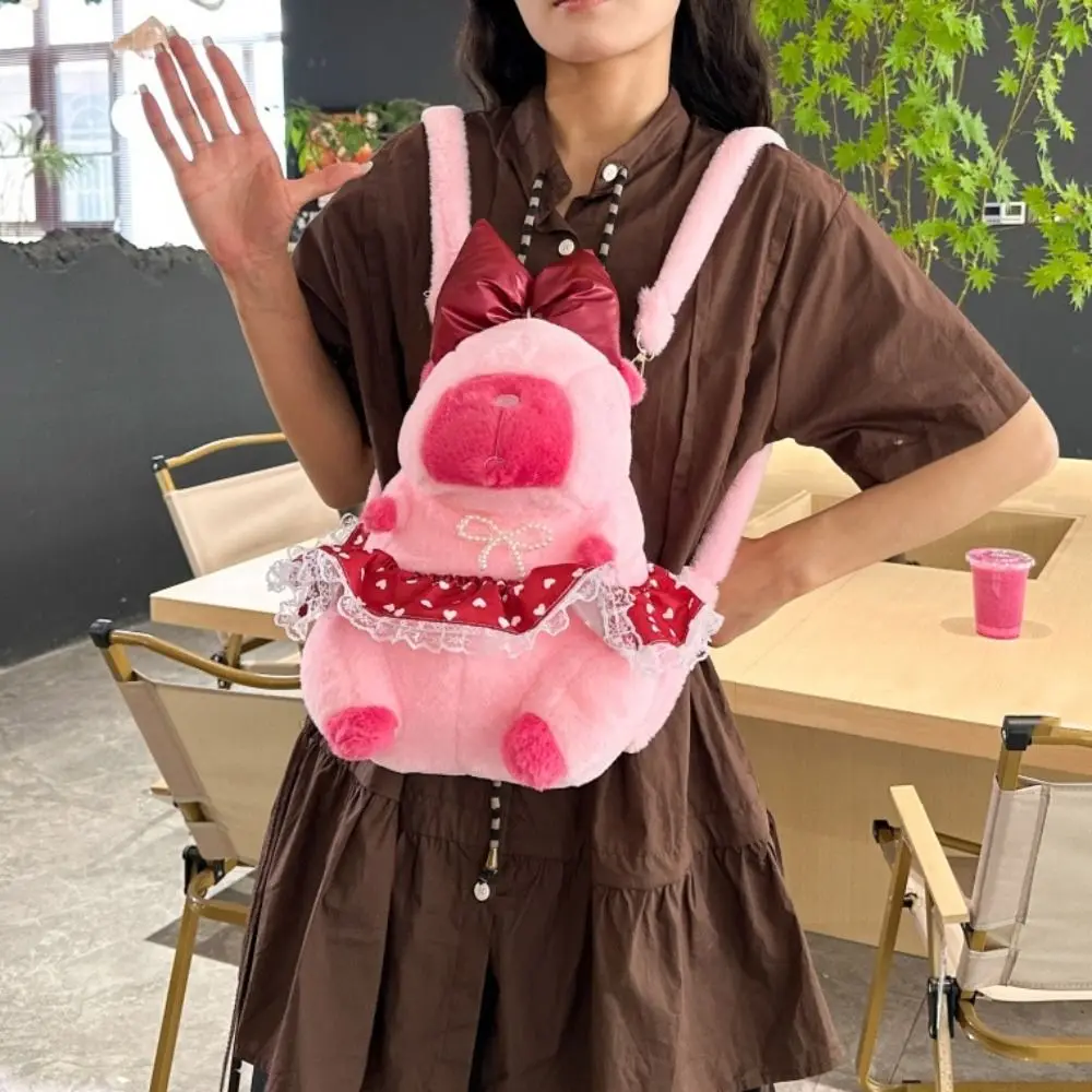 

ПП хлопок капибара плюшевый рюкзак коллекция сумка на плечо плюшевая кукла меховая сумка Ins большой вместительный рюкзак капибары