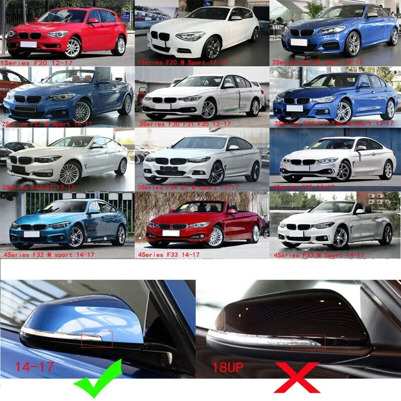 Couvercle de rétroviseur latéral de remplacement de voiture, capuchon d'aile, garniture de porte extérieure, BMW 1, 2, 3, 4, série M, 220i, 328i, 420i, F20, F21, F22