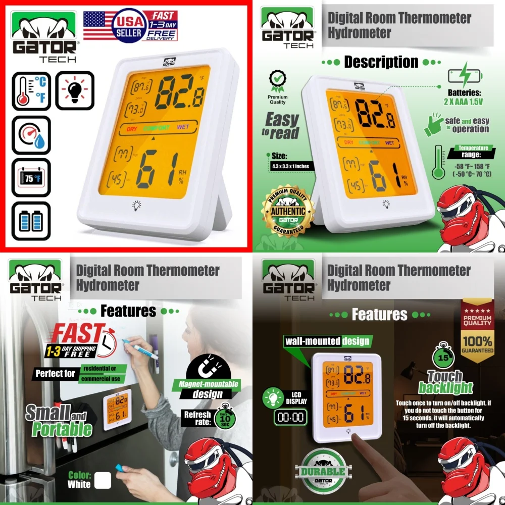 

Other electronic thermometersDigital LCD Indoor Thermometer Hygrometer Room Humidity Meter with Magnetic Backlight for Home