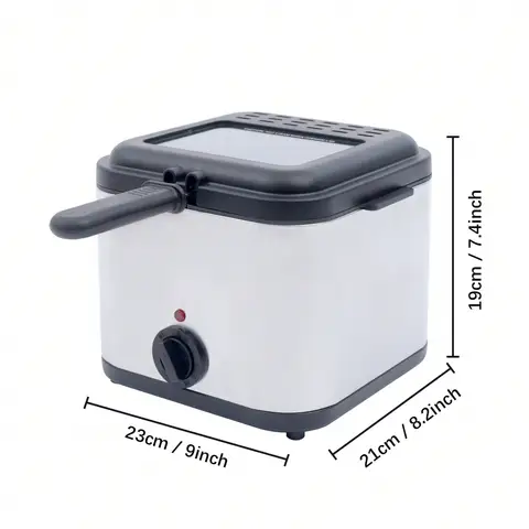 110V Electric Deep Fryer With Basket Small Fryer Stainless Steel Fish Fryer 1KW 2.5L
