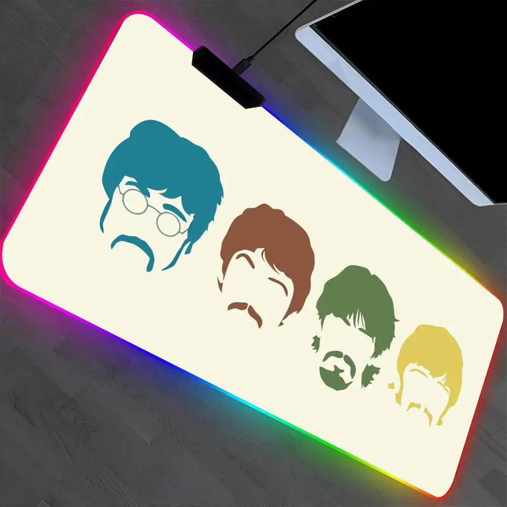 

Band The B-Beatles Mouse Pad Laptop Mat Gaming RGB Anime Mousepad Backlit Gamer Girl Cartoon Table Pads Deskpad