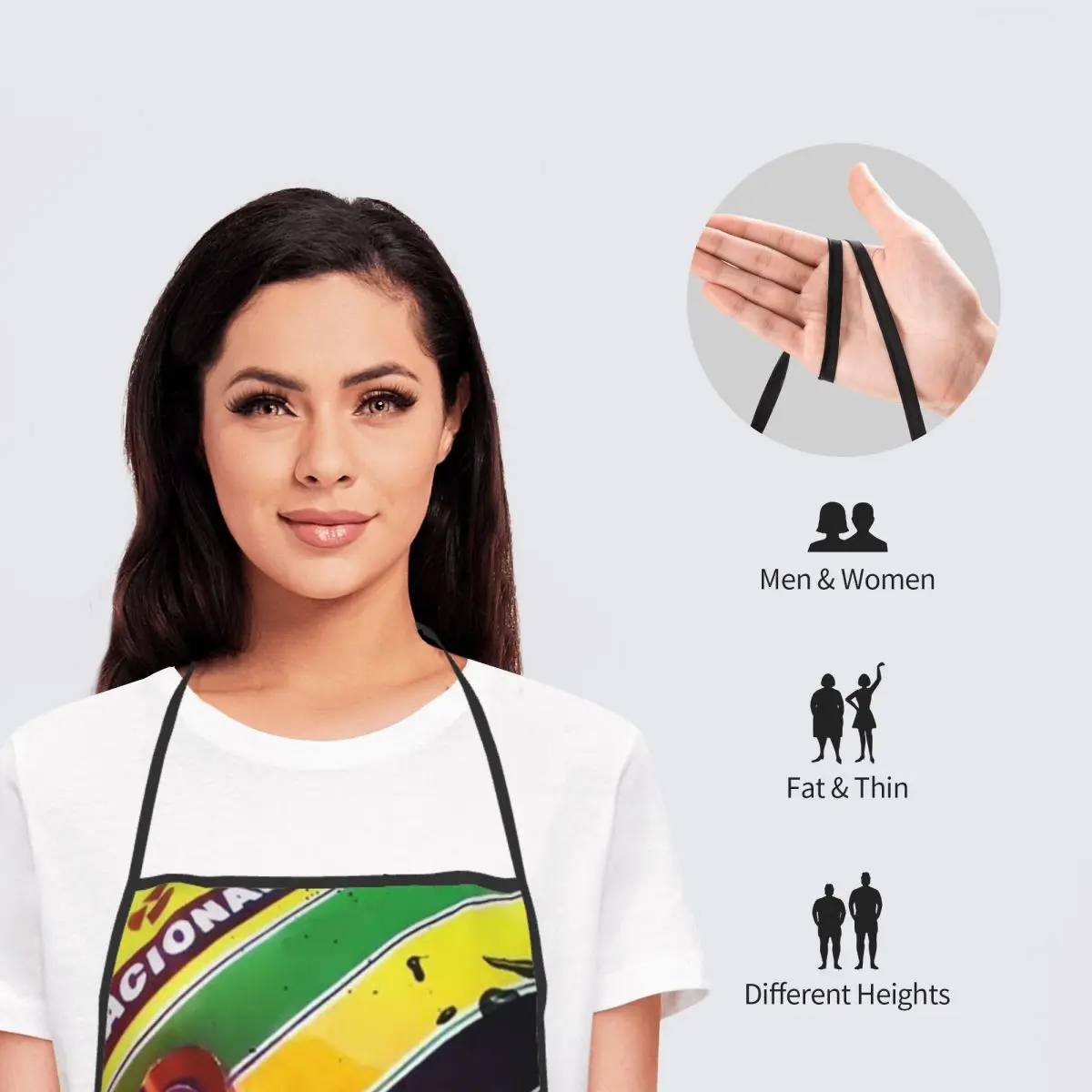 أيرتون سينا سباق السيارات مآزر الشيف الطبخ المطبخ Tablier مريلة مقاومة للماء تنظيف المطبخ بينافور للنساء الرجال البستنة #6