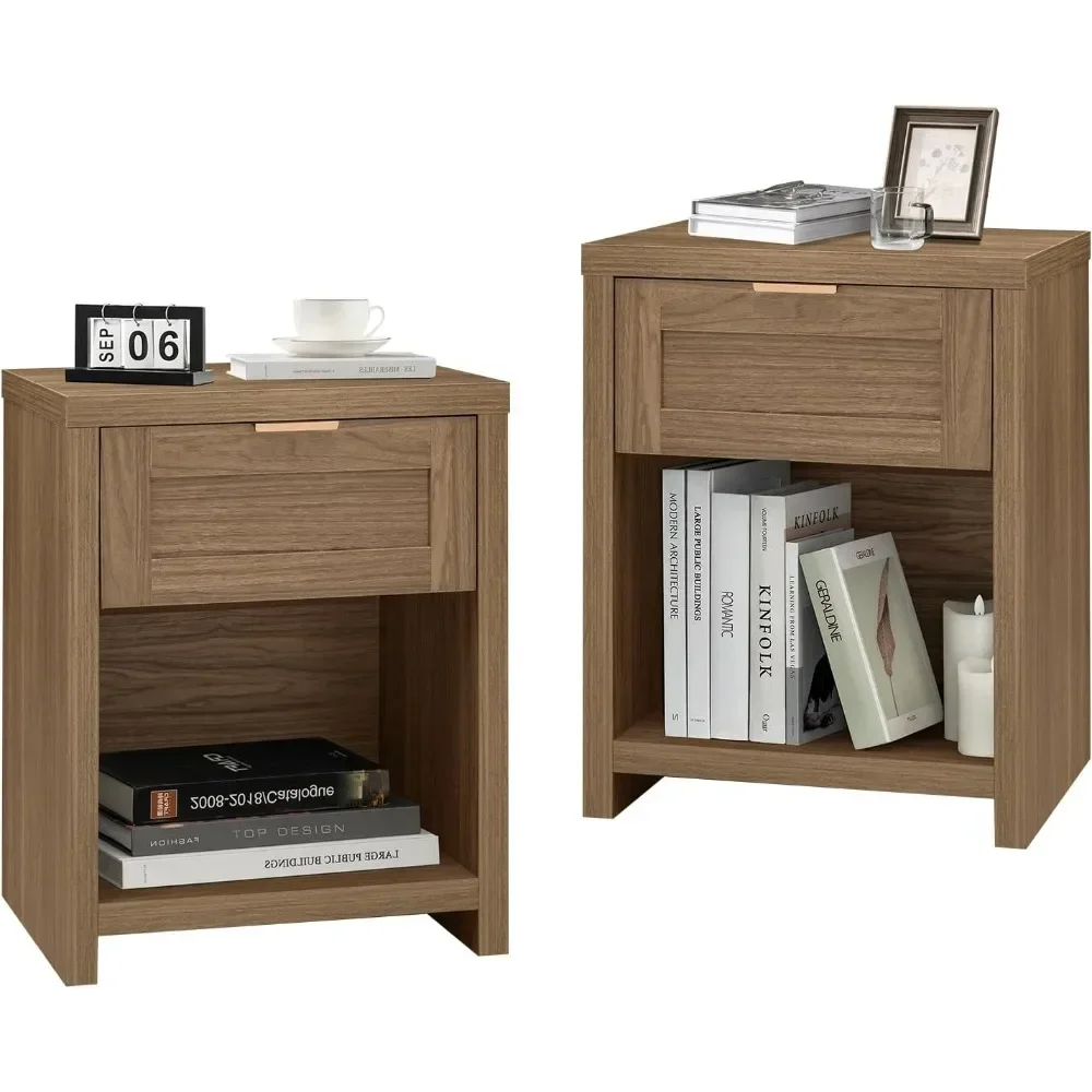 

End Table with Drawer and Storage Shelf, Accent Table, Minimalist Sofa/Bed Side Table