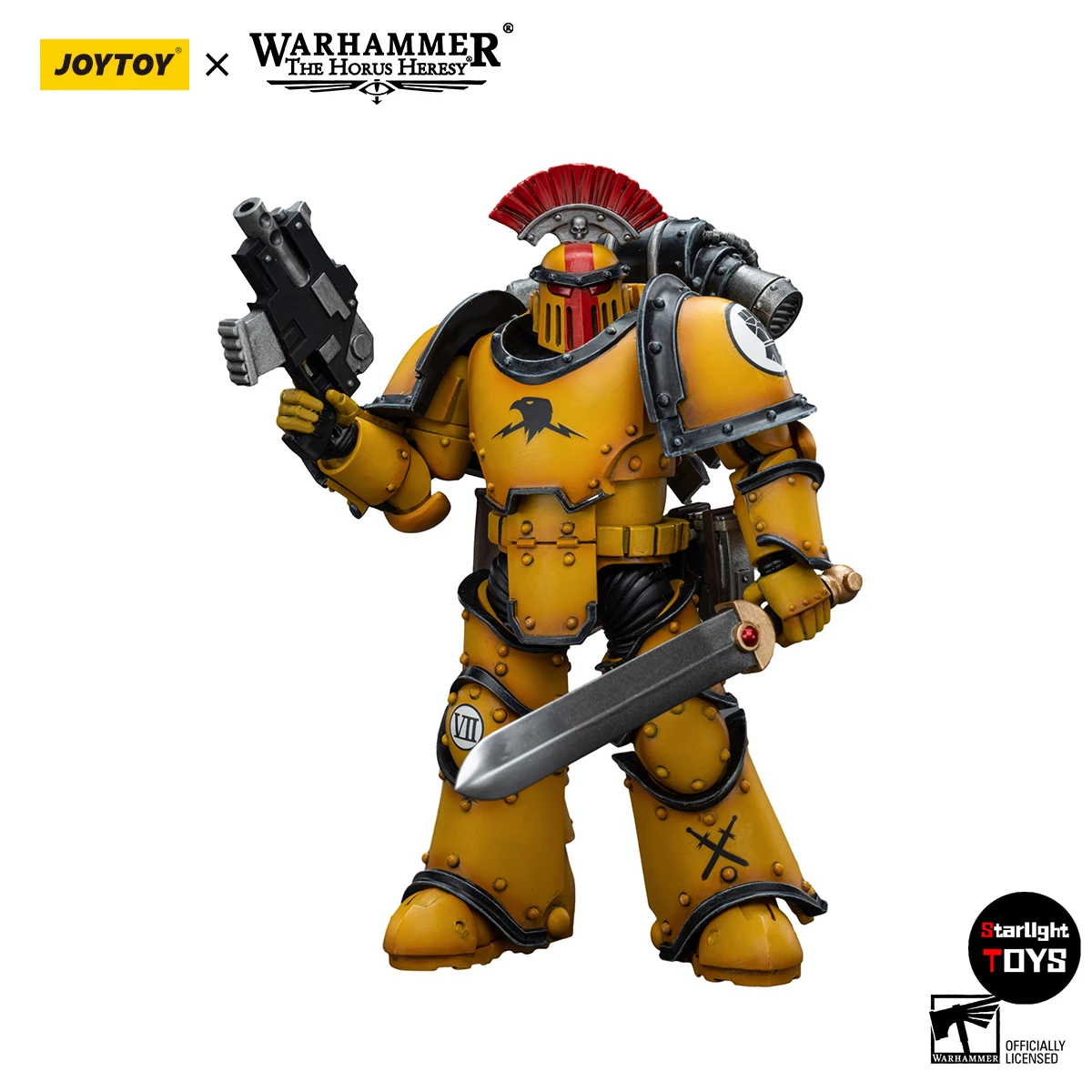 

JOYTOY Warhammer 40K 1/18 Imperial Fists Legion Mkill Tactical Squad Sergeant with Power Sword