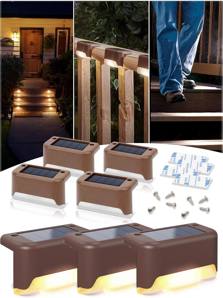 4-32 Pack Outdoor LED Solar Step Lamp Path Trap Tuinverlichting IP65 Waterdichte Balkon Licht Decoratie voor Patio Hek Licht - afbeelding 2