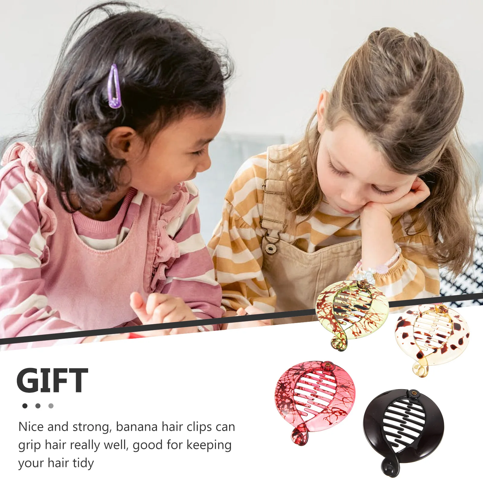 

4 Pcs Banana Hair Clips for Women Stylish French Accessories Ponytail Holder Plastic Durable Hair Grips Long Lasting