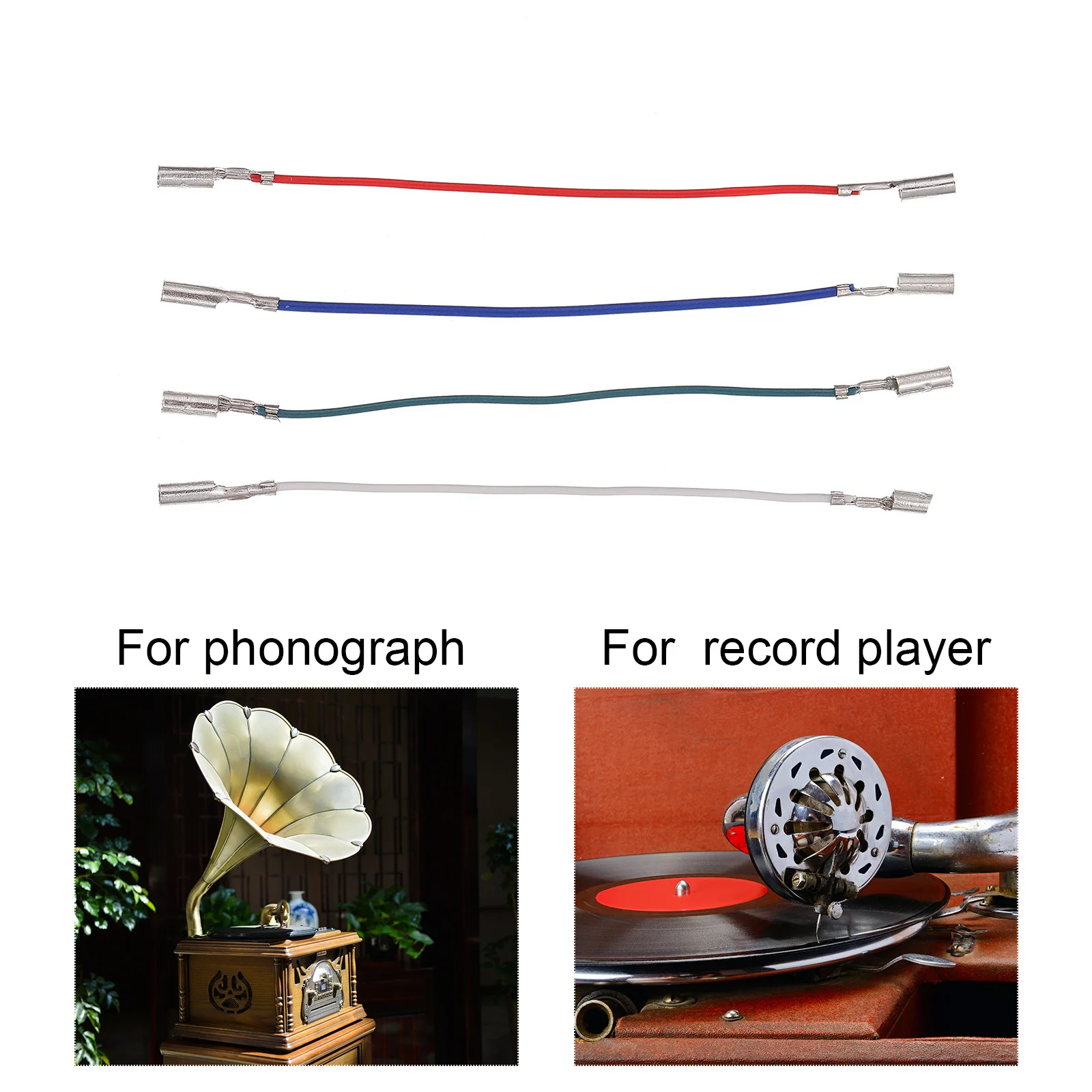 

4pcs Phonograph Lead Record Player Wires Durable Plastic Phono Accessories Lead Wires For Turntable Record Player Supplies