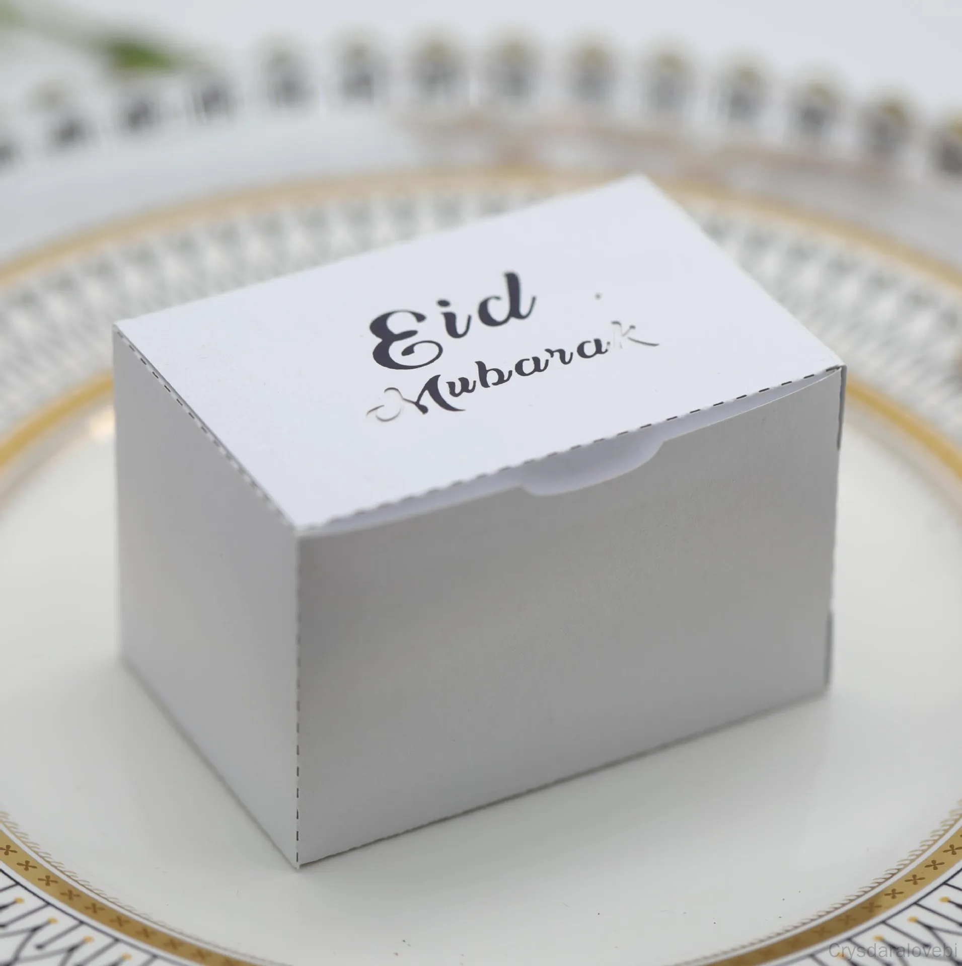 100pcs Middle East Ramadan Candy Box EID Eid Chocolate Candy Box Wedding Golden Candy Box