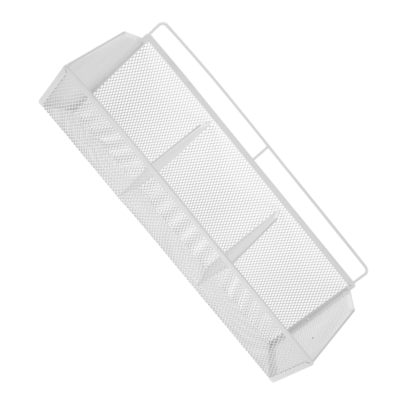 

3-Compartment Iron Wire Mesh Document Organizer Box White Desktop File Storage Holder Office Desk Organizer Rack Vertical