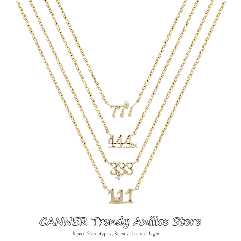 CANNER 925 Sterling Silver New Design Number Necklaces For Women Girls Personalized Chains Necklaces Women Digital Fine Jewelry