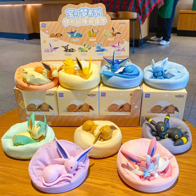 

Anime Pokemon Figure Eeveelution Espeon Vaporeon Leafeon Flareon Jolteon Blind Box Toys Sleep Series Collection Ornaments Gifts