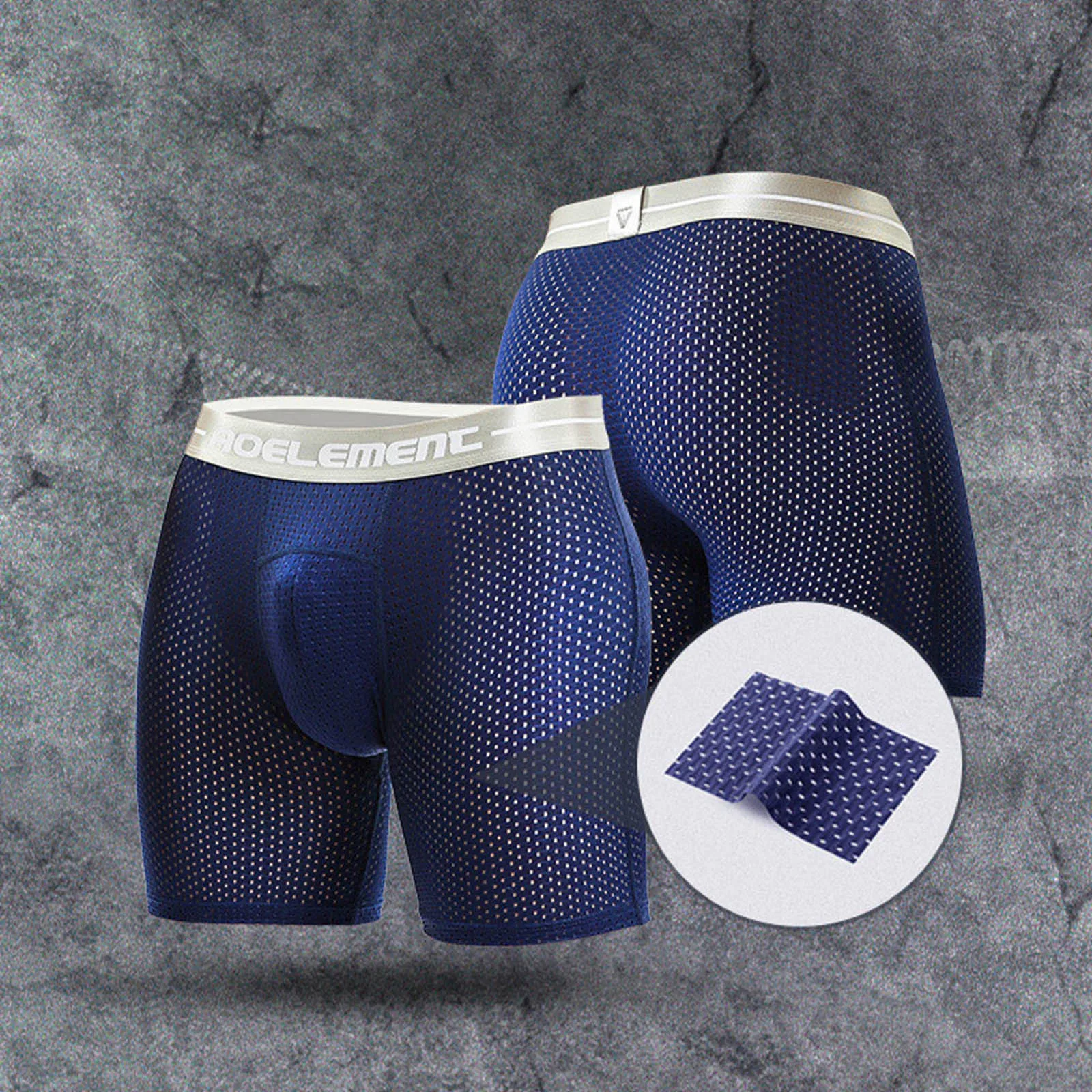 Man Underwear Quick Dry Sports Boxers Mesh Breathable Underpants Elastic U Convex Bulge Boxer Shorts Sexy See Through Panties