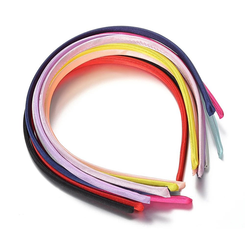 10pcs 10mm Colorful Satin Headband