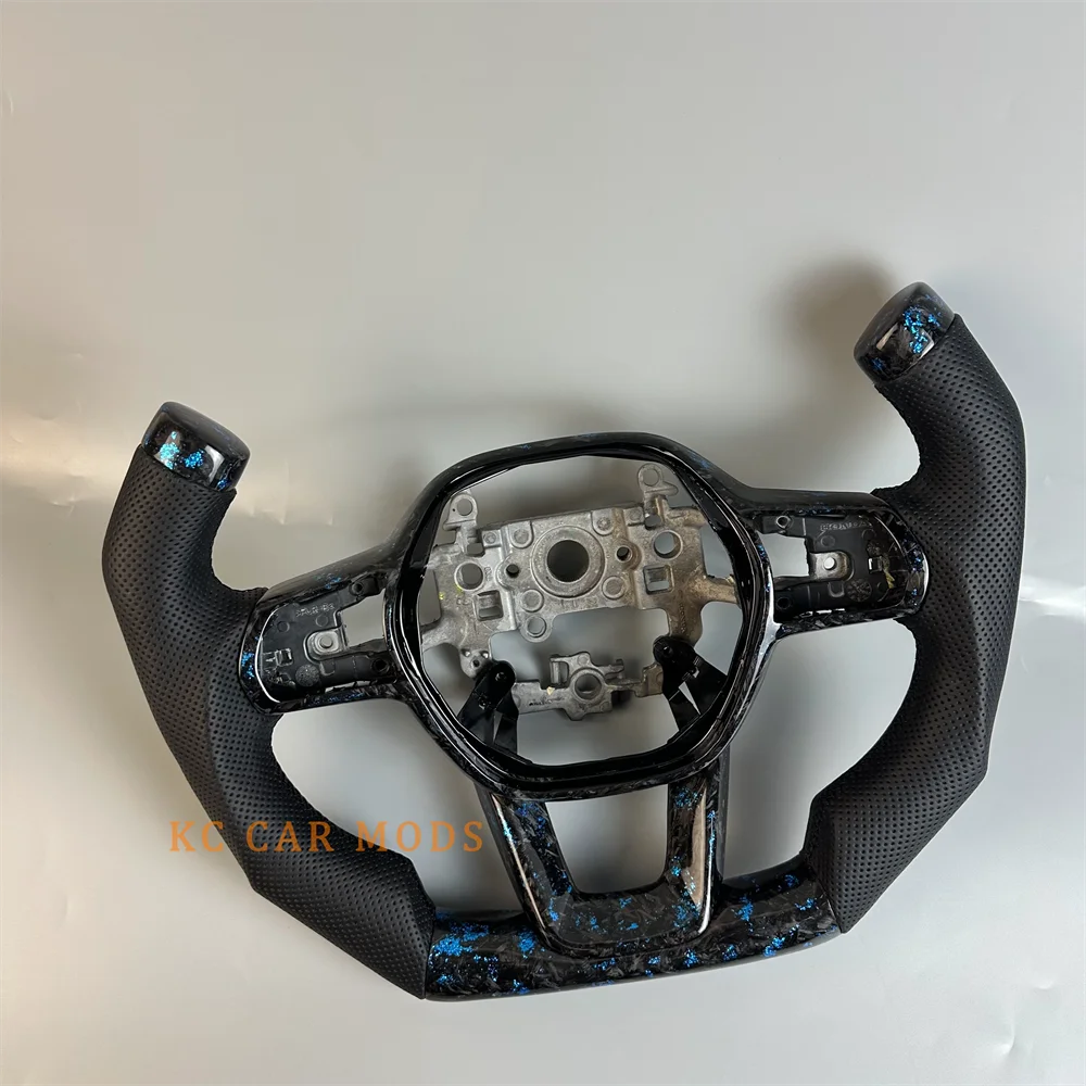 

For 2022 2023 2024 2025 Honda Civic Customized black forged Carbon Fiber Perforated Leather Steering Wheel