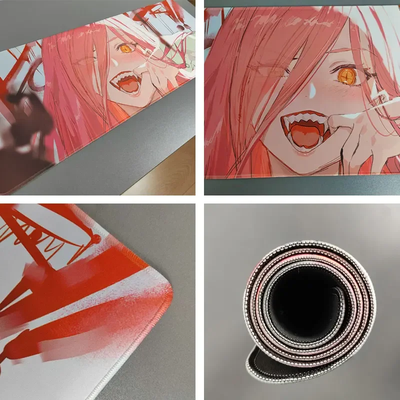 Imagem -03 - Grande Anime Chainsaw Demon Mouse Pad Makima Poder Aki Denji Computador Laptop Gamer pc Jogos Acessórios Desk Mats