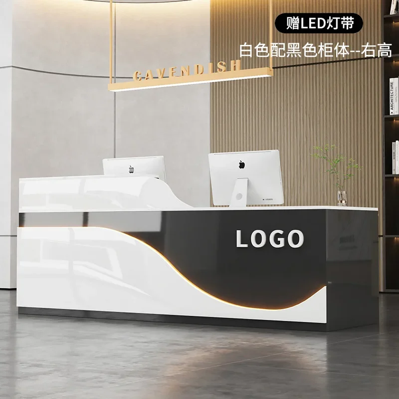 White Reception Desk Desks Stylish Light Office Front Reception Desks Beauty Salon Mostrador Negocio Commercial Furniture