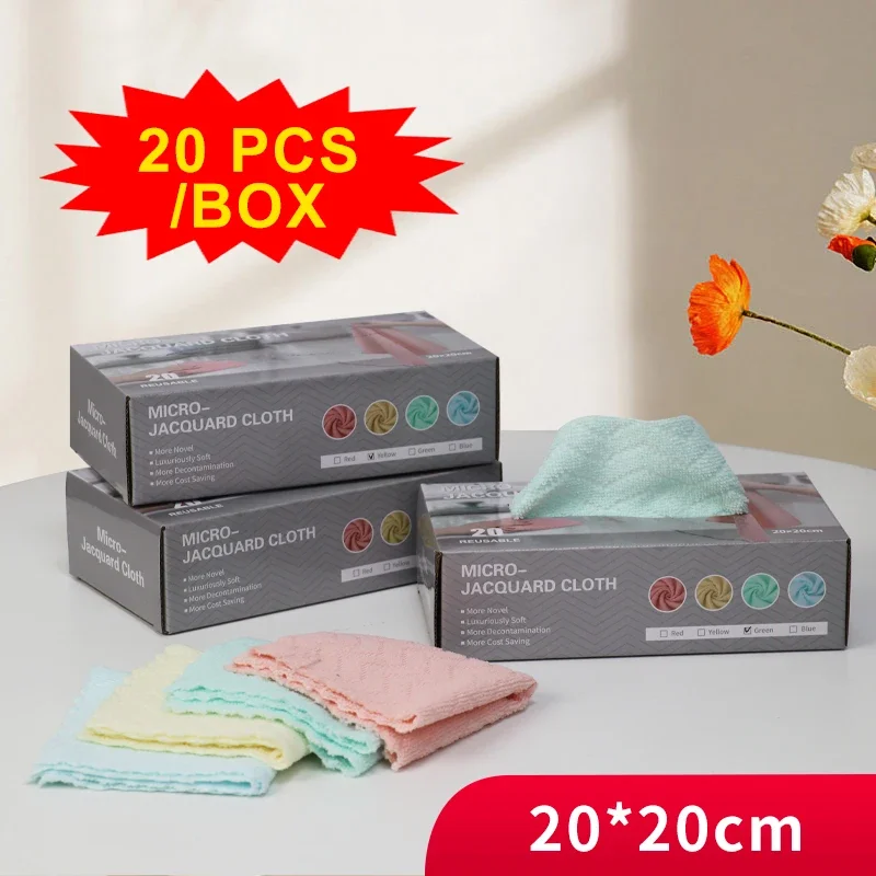 

3 коробки кухонного полотенца из микрофибры, 20 шт./кор., жаккардовая ткань, ультратонкие обеззараживающие моющиеся тряпки для мытья посуды