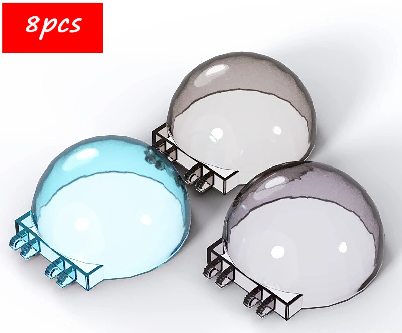 

8pcs 50747 Small Building Bricks Parts - 6x6x3 Double Fork Round Cover Shell, MOC Building Blocks Compatible with Major Brands