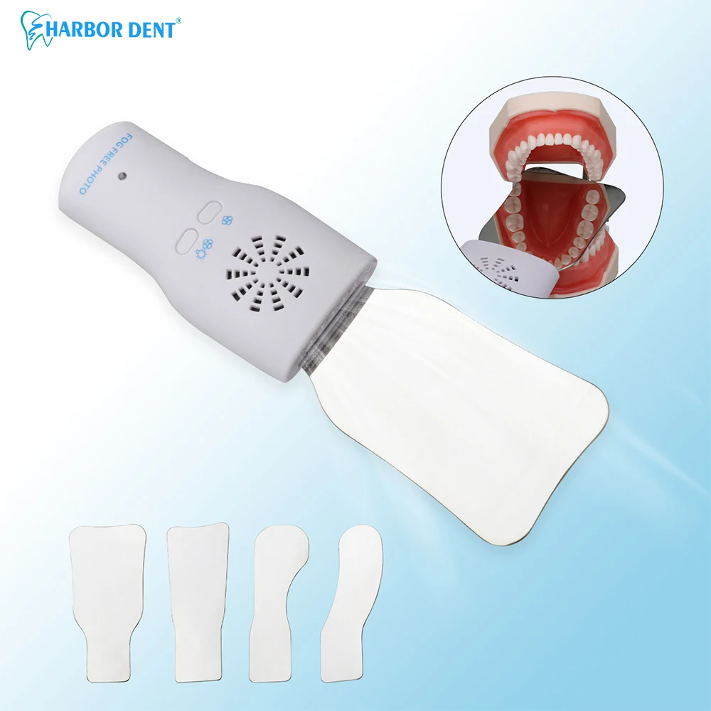 Dental  Automatic Defogging Fog Free Photo Mirror Anti-fog Mirrors HD Oral Photography Reflector Defog With LED