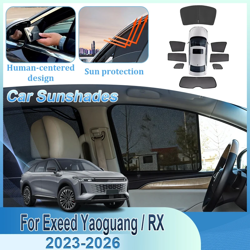 

For Exeed Yaoguang RX Omoda C9 2023 2024 2025 2026 Car Mesh Shade Magnetic Sunshade Window Heat Insulation Anti-UV Accessories
