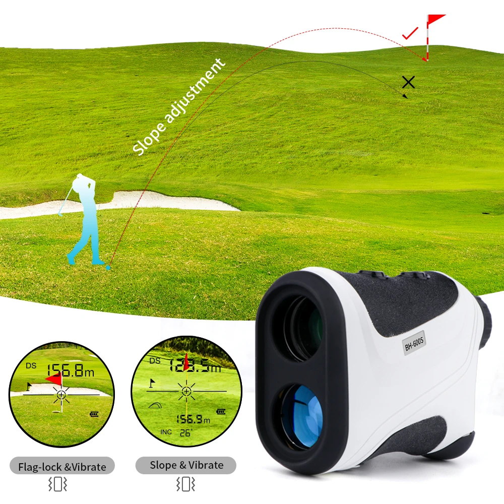 Bosean Golf Rangefinder with Slope adjust Flag-Lock with Vibrate 600M Laser Distance Meter Range Finder Telescope BH600S