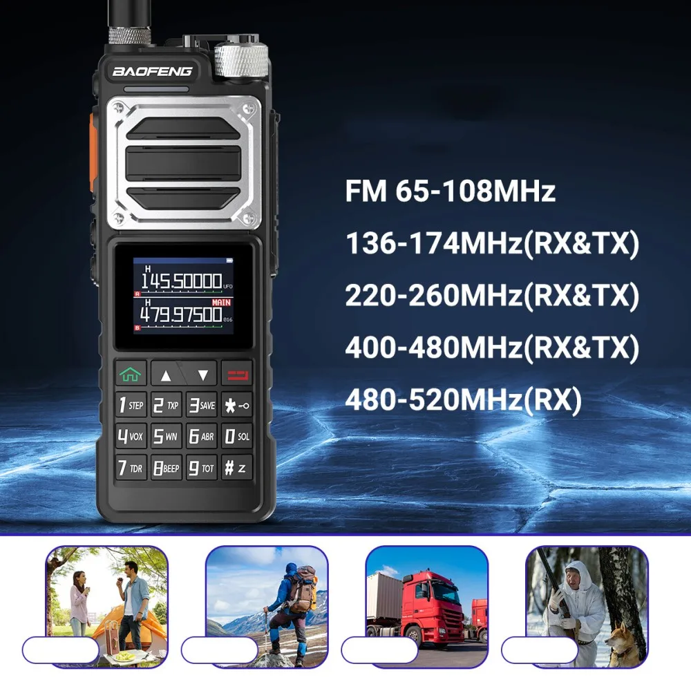 BAOFENG UV-25 Pro Walkie Talkie 10W Tri-mode Six Band Type-C Wireless Copy Frequency 50KM Long Range Communication Radios UV25