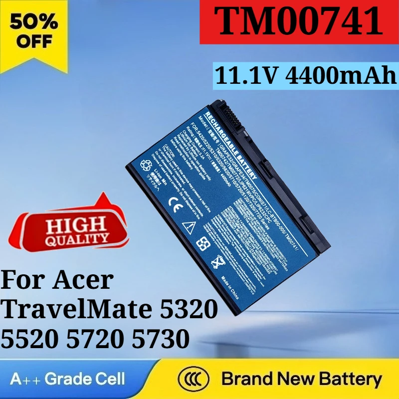 

TM00741 11.1V 4400mAh Laptop Battery for Acer TravelMate 5320 5520 5720 5730 7720 7520 TM00751 GRAPE32 5220 5235 5620 5630 7620