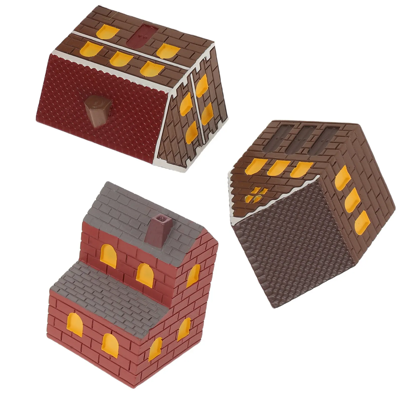 

Набор из 3 миниатюрных домиков в японском стиле из смолы для кукольного домика, декора сада, сказочного городка, аксессуаров для бонсай, микроландшафта