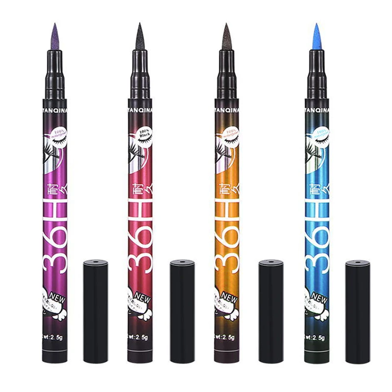 Makeup Intense Color Waterproof No Blooming Long-lasting Quick-dry Waterproof Eyeliner Pencil For 36 Hours Black Liquid