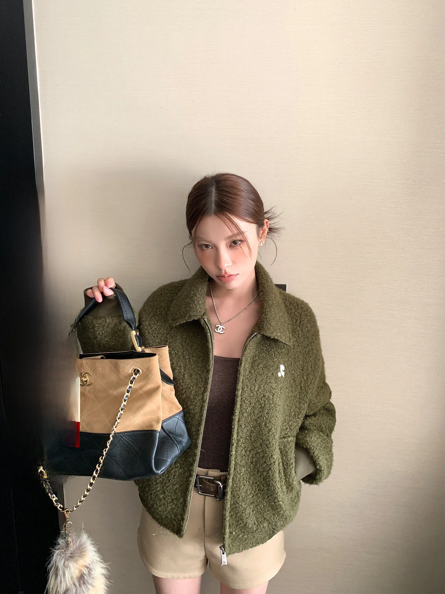 

LIONE Military een ort Jaet Embroidered Cotton Tea Cake Sle Women's Casual Loose Fit Polyester Outerwear Coat