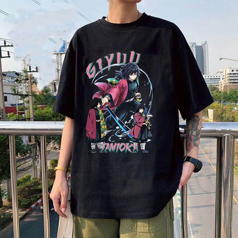 New Fashion Summer T Shirts Anime Print T-Shirts Unisex Short Sleeve Tomioka Giyuu Graphic Tee Casual T Shirts Tops