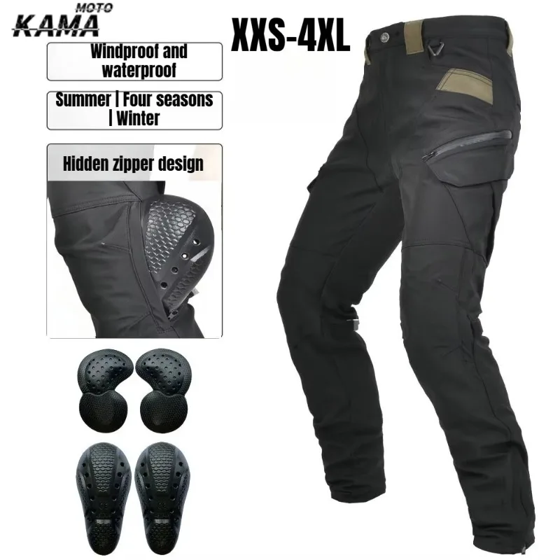 Motorcycle Pants All-season Waterproof Windproof Double-layer Breathable High-waisted Motor Riding Pants Anti-drop Pants For Men