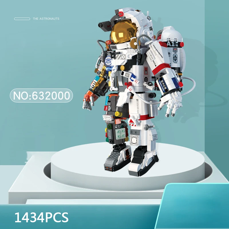 

Mega Astronaut Semi Anatomical Mechanical Structure Brick Model Robotic Dog Space Exploration Building Block Toy With Light