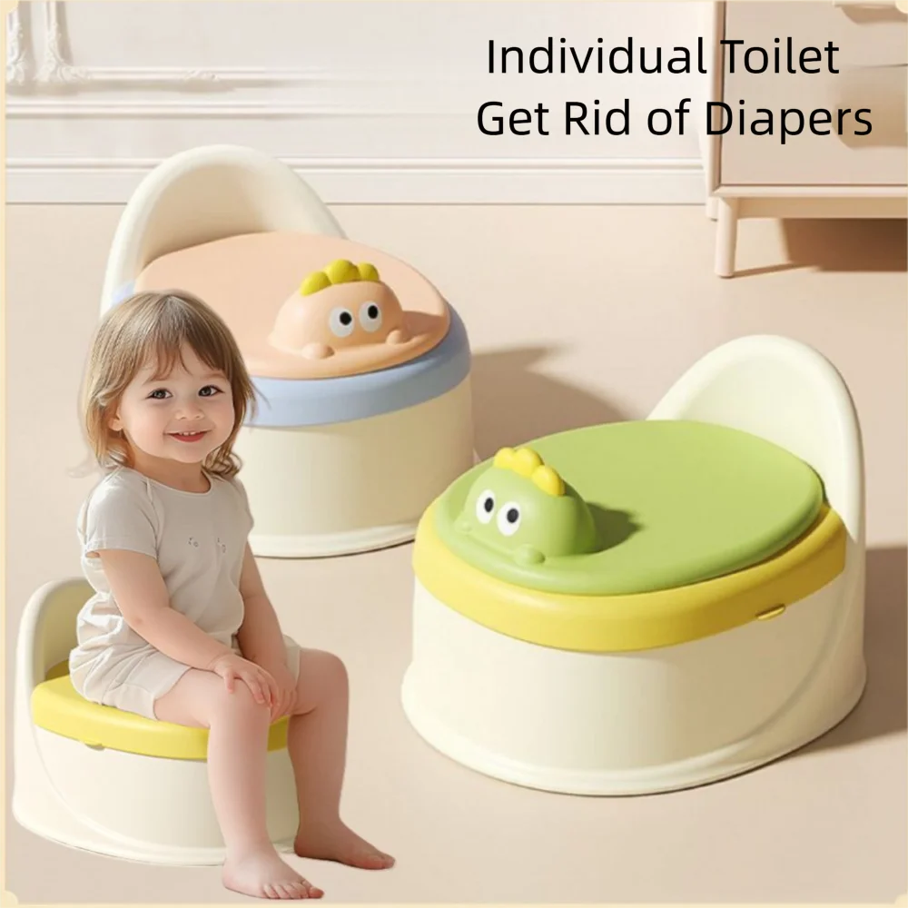 Kursi Toilet Latihan Multifungsi Anti-Selip dengan Pola Kartun dan Sandaran Khusus untuk Anak Usia 1-6 Tahun
