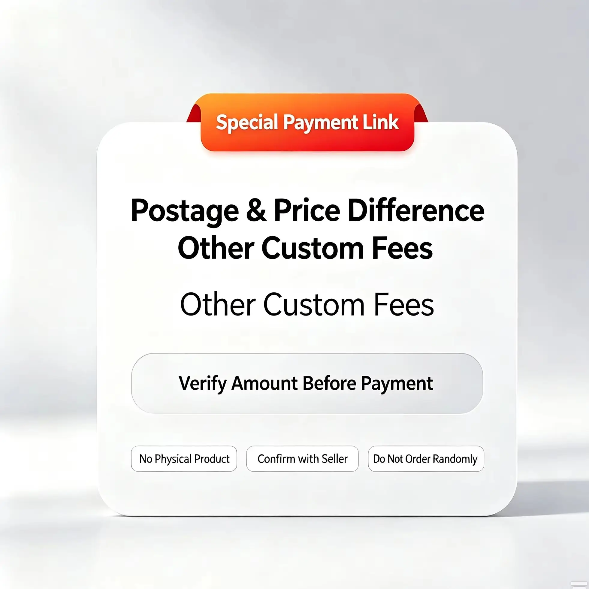 Special Custom Payment Link, Only for Postage & Price Difference Supplement, No Physical Goods