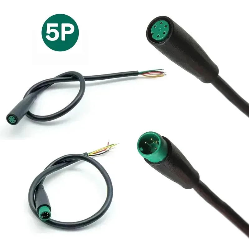 AliExpress NONE 5-Pin M6 Extension Cables Waterproof Connector Julet Cable Mini Base For Ebike Display Female Male Electric Bicycle Parts