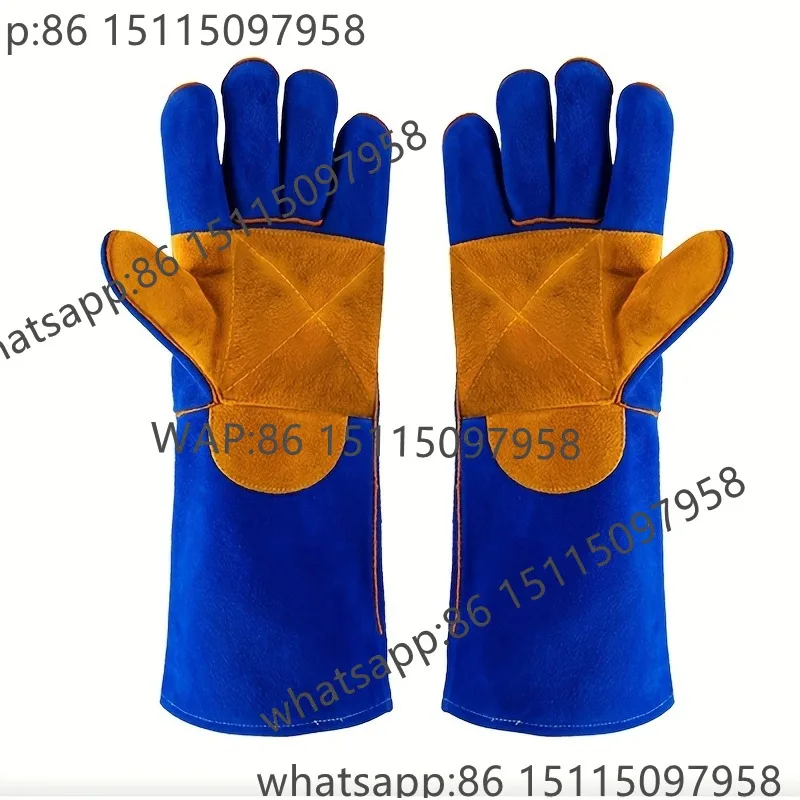 

Сварочные перчатки, кожаные рабочие противопожарные/термостойкие защитные перчатки для дровяной горелки, усиленное снаряжение для Mig Tig Stick Forge BBQ Grill