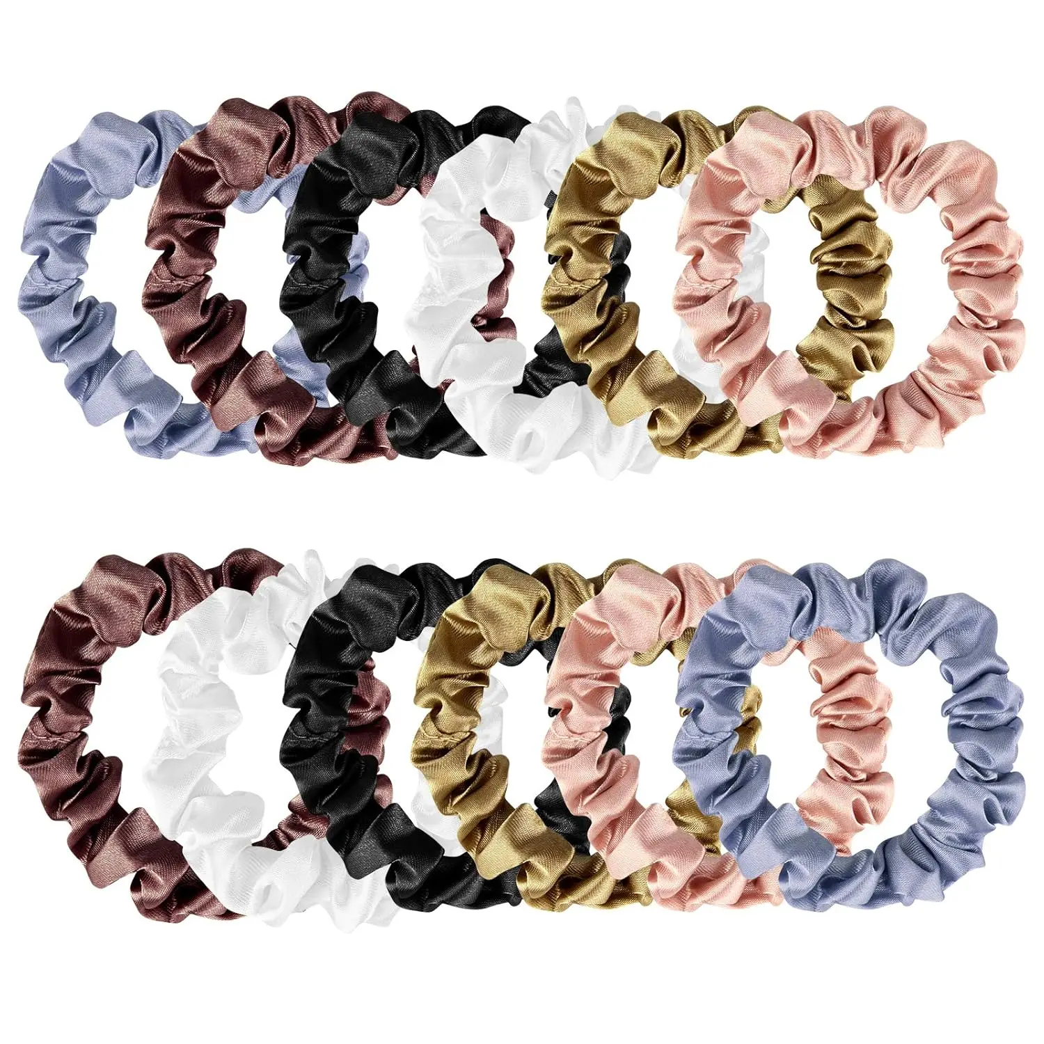 

12pcs Silk Hair Scrunchies, Soft Satin Elastic Ponytail Holders for Women Girls