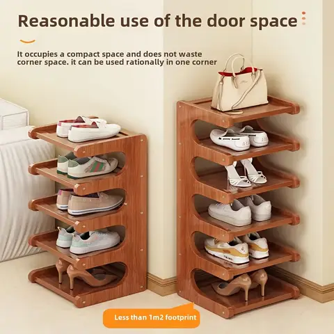 Stackable Wooden Shoe Rack Entrance, Closet, Hallway, Multifunctional Front Door Shoe Rack, Shoe Storage Rack