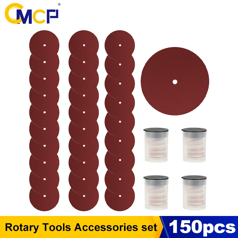 

CMCP 150pcs 20mm Sandpaper Set Mini Drill Cutting Disc Cut Off Wheel for Dremel Accessories Rotary Tool Abrasive Tools